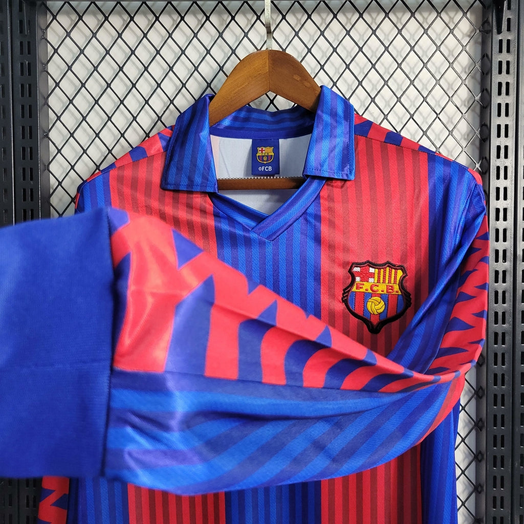 Camisa Barcelona I 1991/92 Manga Longa